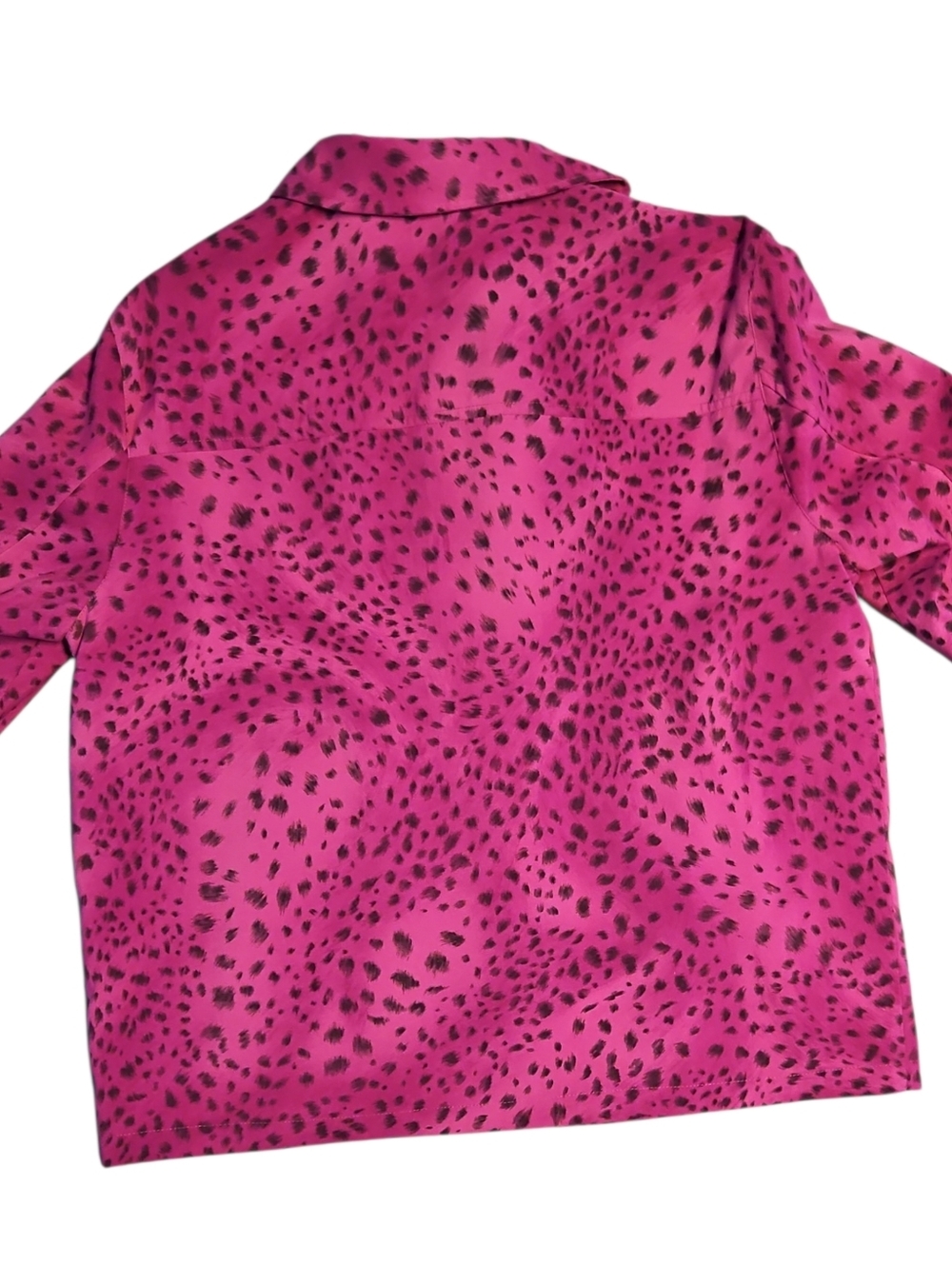 TanJay Fuchsia Pnk Animal Print Leopard Zip Lightweight Jacket Size 8 - Picture 8 of 8
